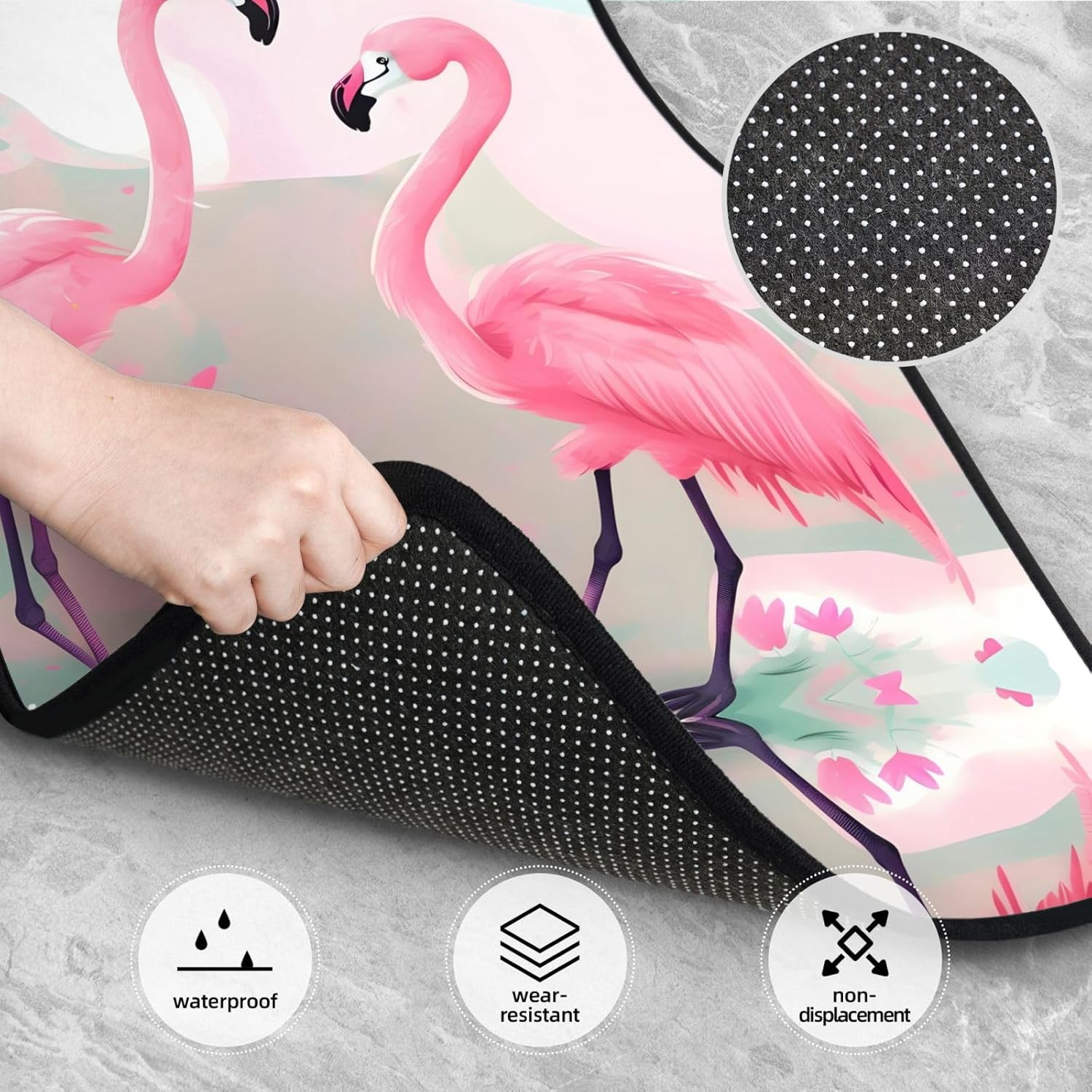 Love Flamingo Patterned car mats 4-piece set | For cars/SUVs/trucks | Firm fit without displacement