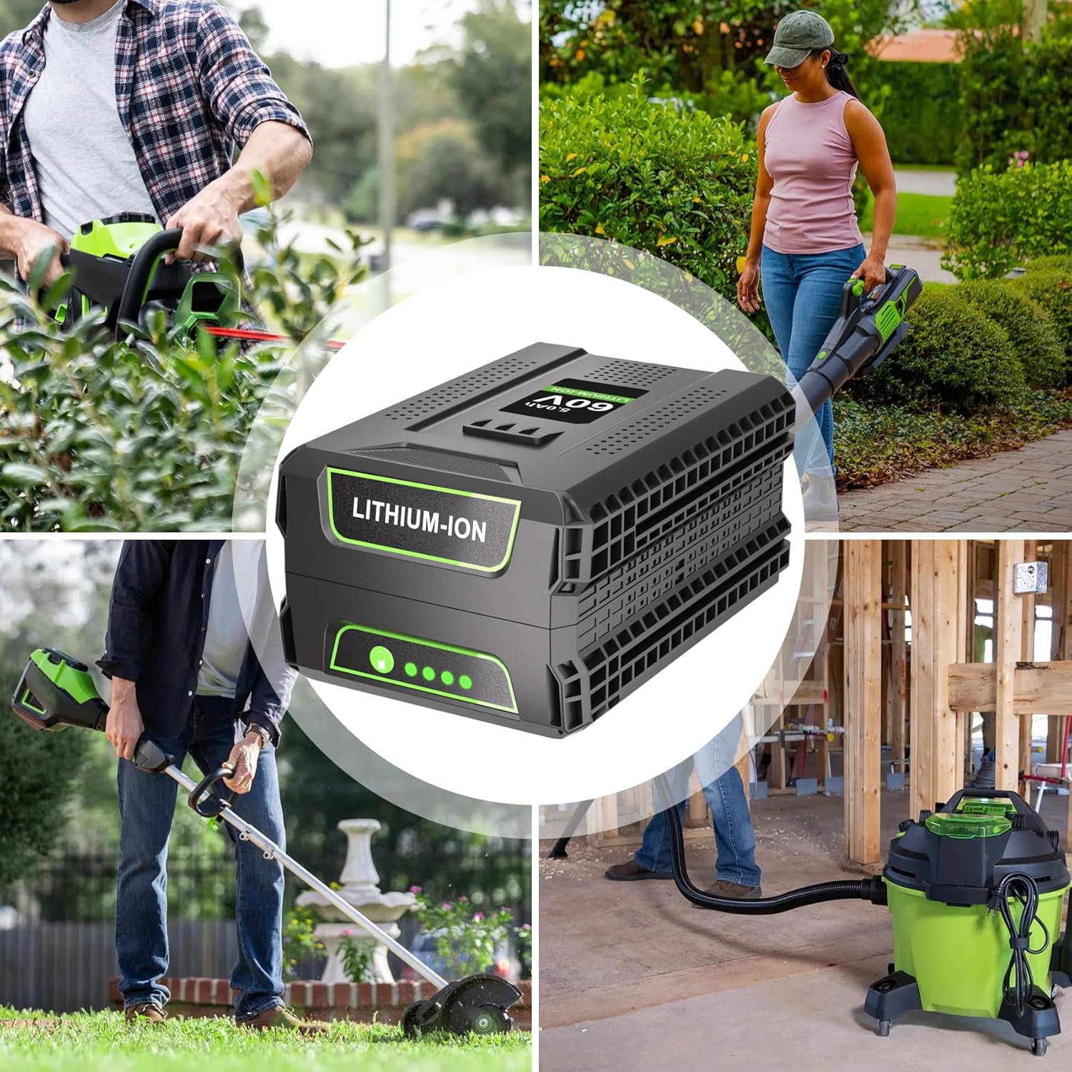 KUNLUN 5.0Ah 60V Replacement Battery Compatible for Greenworks 60v Battery Max Lithium Lon Battery LB60A03 LB60A02 LB60A00 Cordless Power Tool Batteries - Image 6