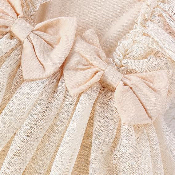 Infant Baby Girls Tulle Romper Dress Newborn Fly Sleeve Dot Print Tutu Dress Summer Clothes