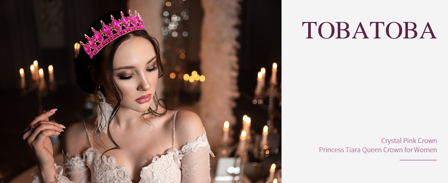 Amazon.com : TOBATOBA Hot Pink Tiaras and Crowns for Women 