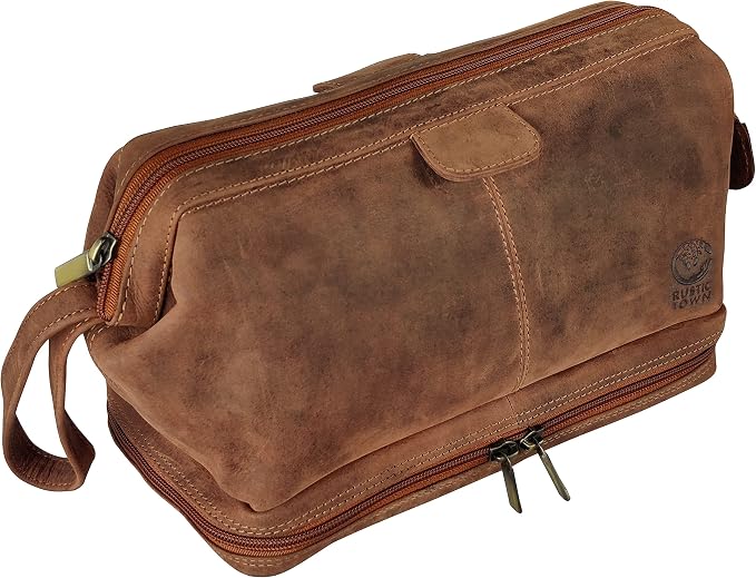Genuine Leather Travel Cosmetic Bag 