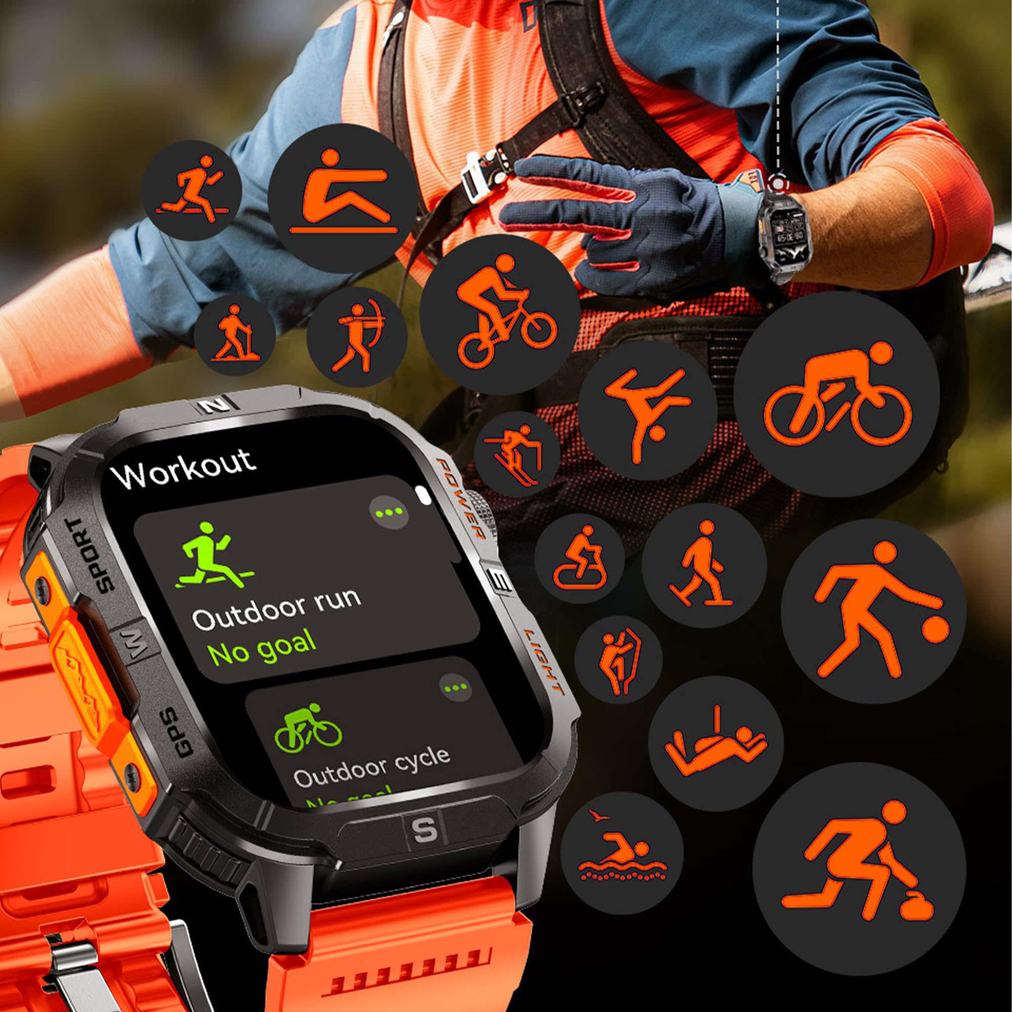 Montre Connectée Homme, 2,01" AMOLED GPS Smart Watch Femme avec Appel Bluetooth 5,2/Numérotation, Smartwatch Compatible Android iOS Podometre Partagé Montre 123 Sports Cardiofrequencemetre (Noir)