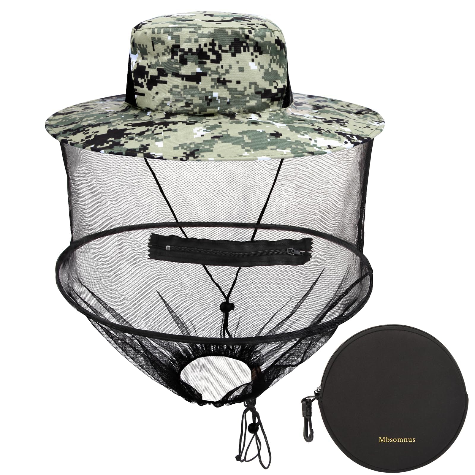 Mbsomnus Imkerhut Moskitonetz Dunkelbeige Moskito Kopfnetz Hut Sonnenhut mit abnehmbarem Moskito Maske Hut Schnell Trocken Breite Krempe Sonnenschutz für Outdoor Camping Wandern Gartenarbeit