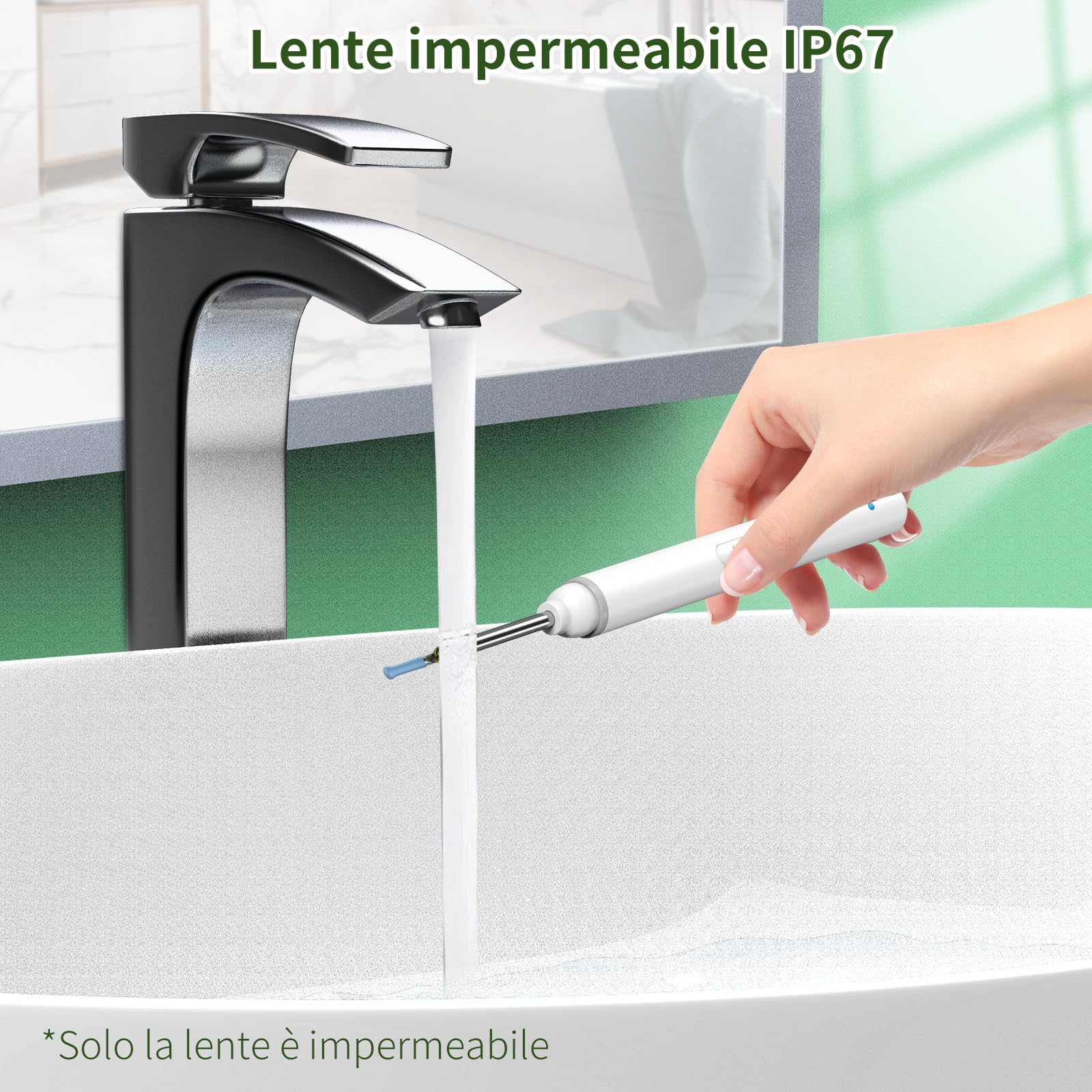 Pulizia Orecchie Otoscopio, 1920P HD Pulisci Orecchie con 6 LED, 3.5mm Pulitore Orecchie, Pulisci Orecchie per iPhone, iPad e Smartphone Android, Bianco