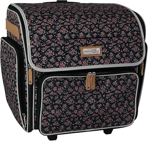 Everything Mary Bolsa plegable de lujo para manualidades, floral, bolsa de mano para álbumes de recortes con ruedas para álbumes de recortes y arte,