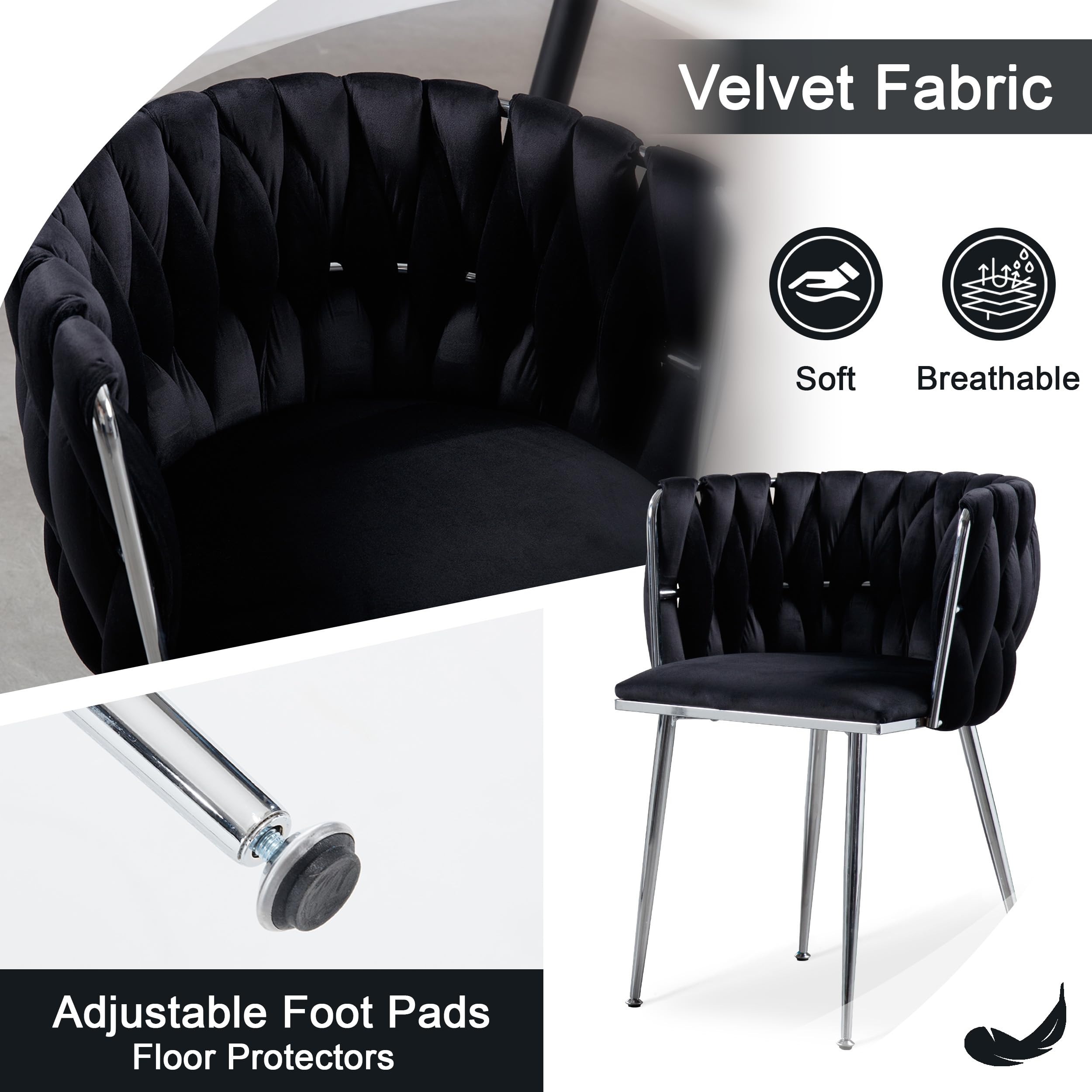 Amazon｜Haplized ベルベット ダイニングチェア 6点セット 布張り