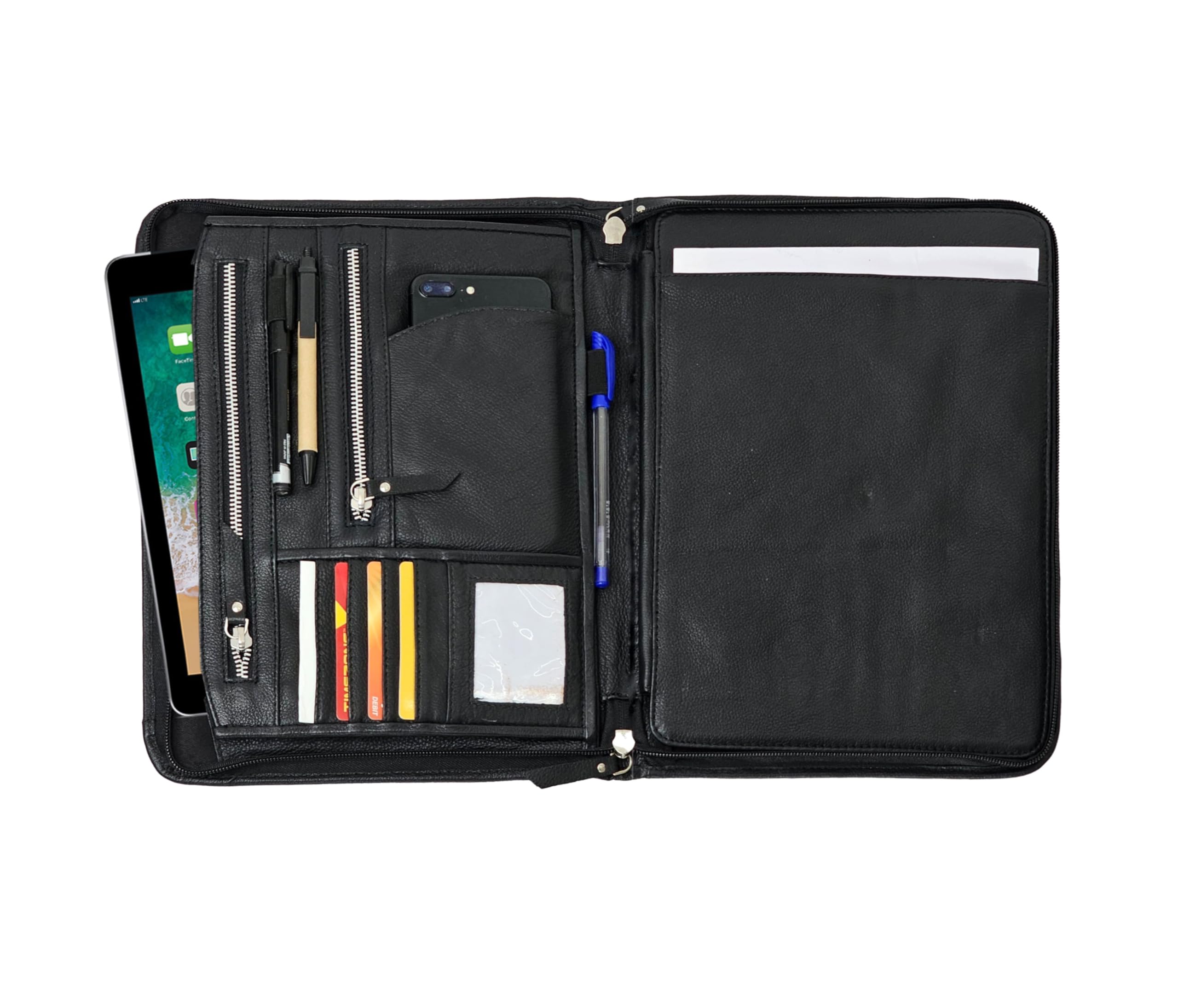 JAALD A4 Cartella Portadocumenti Portablocco in Pelle Valigetta Professionale da Conferenza per Documenti Elegante Ufficio Casual Viaggio Vintage Regalo