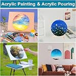 NBEADS 12 Panneaux ronds de peinture de Pcs, 5.9x5.9inch Toile vierge Dessins pour l'huile & Les étudiants en peinture acrylique Artiste Hobby Peintres et débutants, 5.9inch en Diamètre