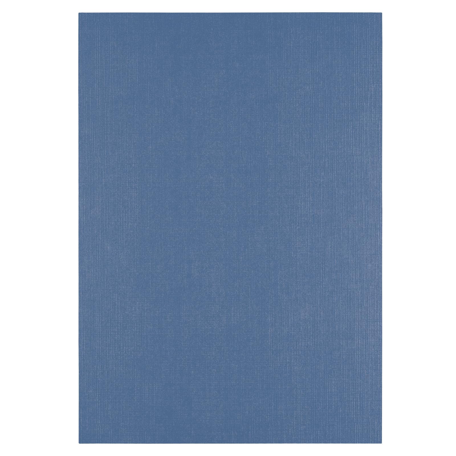 Vaessen Creative Linen Cardstock A4-25 pcs - Maritime (Blue) - 250 GSM Coloured Paper - Card Making Supplies for Scrapbooking and Crafting