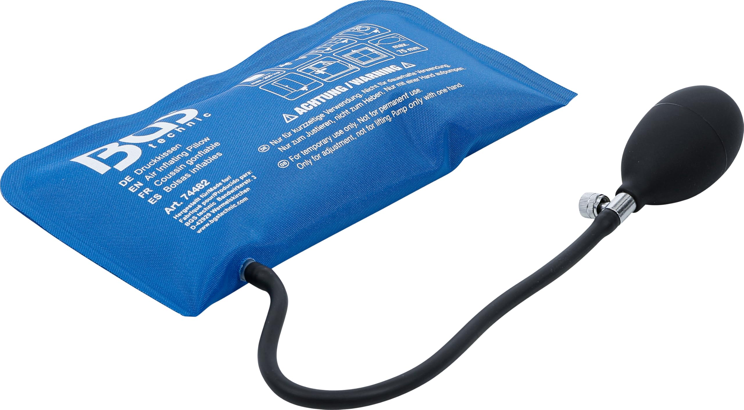 BGS 74482 Bolsas inflables rectangular 270 x 135 mm con bomba manual