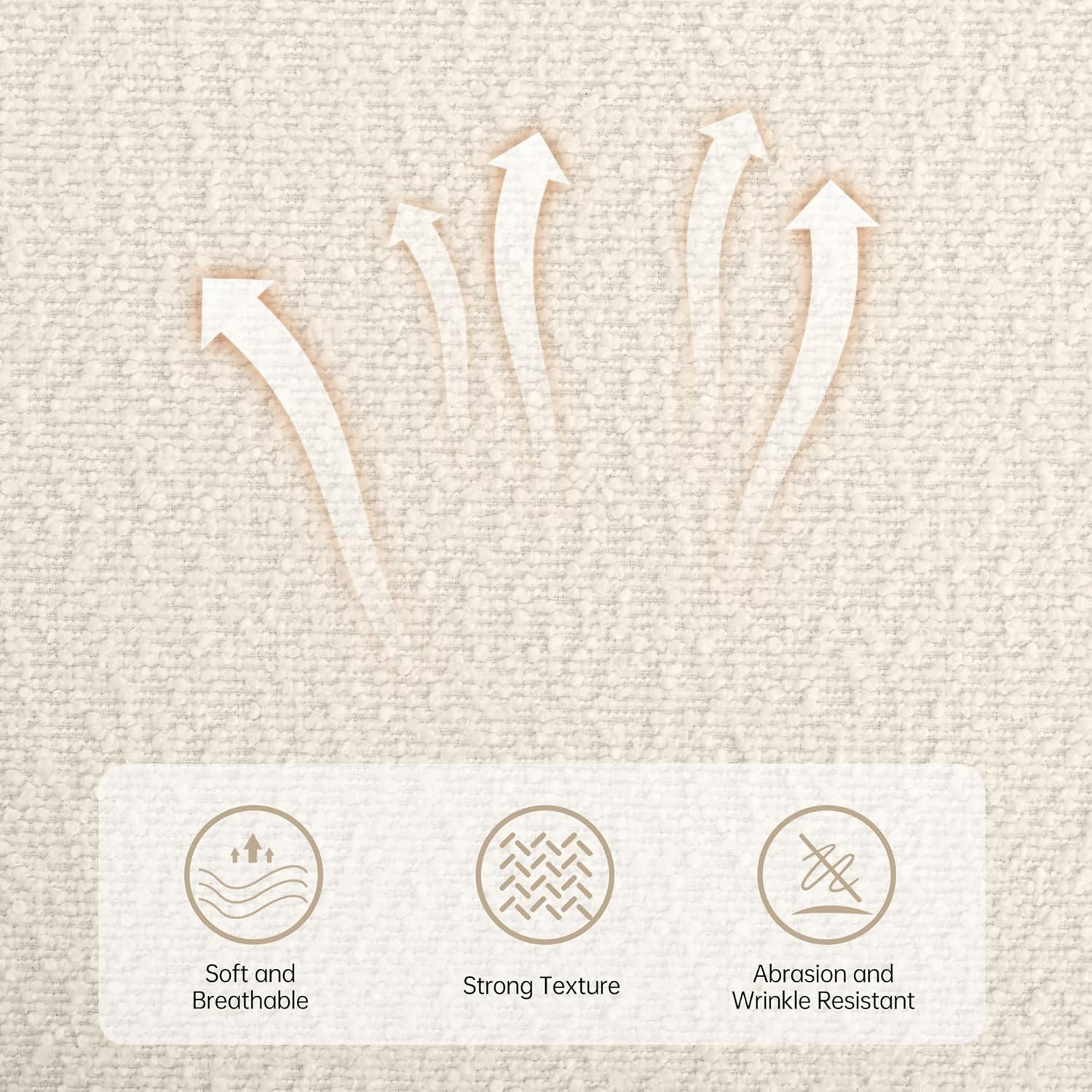 VKNOW End of Bed Bench, 51.8” Upholstered Bedroom Bench Indoor Bench with Solid Wood Frame, Modern Entryway Bench with Arms for Bedroom Living Room, Beige