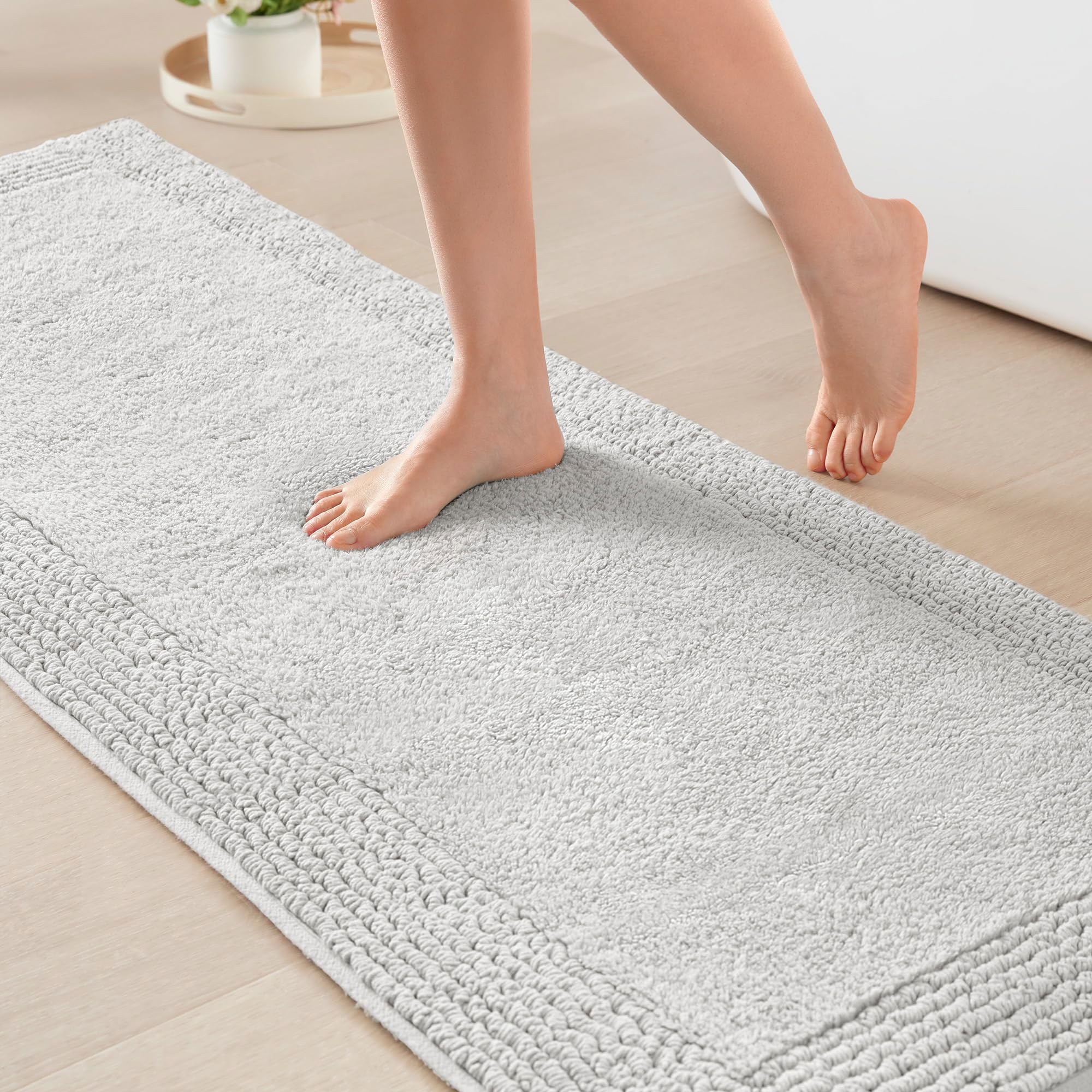 Madison Park Signature Splendor Badteppich, wendbar, 100% Baumwolle, getuftet, 3000 g/m², Hotelqualität, luxuriöser Plüsch, Hochflor-Badematte, saugfähig, schnell trocknend, Duschraum-Dekor, 61 x 183
