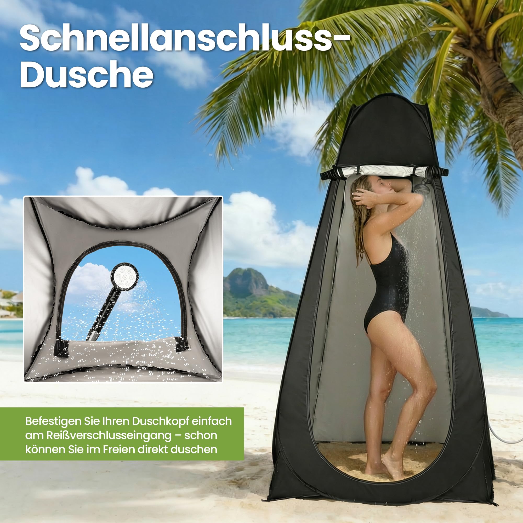 ROPODA Pop-Up Duschzelt Camping, tragbares Toilettenzelt aus 210T-Polyester mit Tragetasche, UV-Schutz, Wasserabweisend, Umkleidezelt für Strand, Picknick, Angeln, Wandern