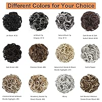 Vista 6 de Elaine Extensión de Moño Grande y Desordenado Cabello Rizado Moños Piezas de Cabello para Mujeres Sintético Ondulado Coleteros Grandes Gruesos