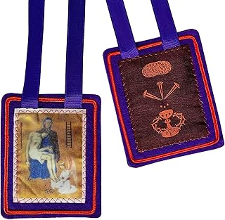 Scapulars Catholic,Purple Scapular of Benediction and Protection, Scapular of Marie Julie Jahenny, Escapularios Catolicos, Handmade Scapulars Catholic Necklace Gift for First Holy Communion or Confirmation