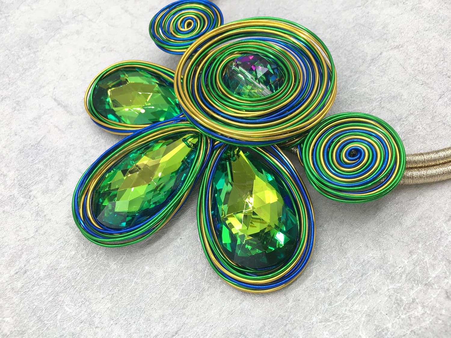 Chunky African Statement Necklace For Women Tribal Fashion Costume Jewelry Earring Sets Unique Colorful Big Rhinestone Crystal Pendent Collar Choker Bib Handmade - Image 5