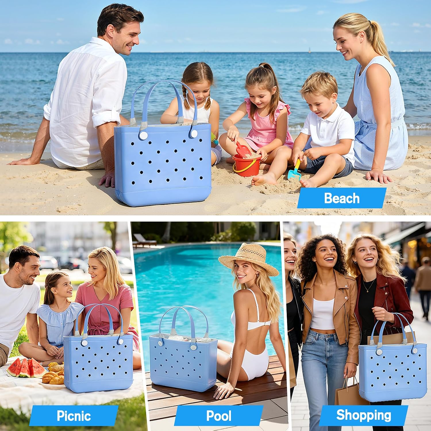 MoKo Beach Bag Organizer Inserts for Original X-Large Bogg Bag Accessories, Lightweight Mesh Insert Divider Pouch, Save Storage Space, Gray
