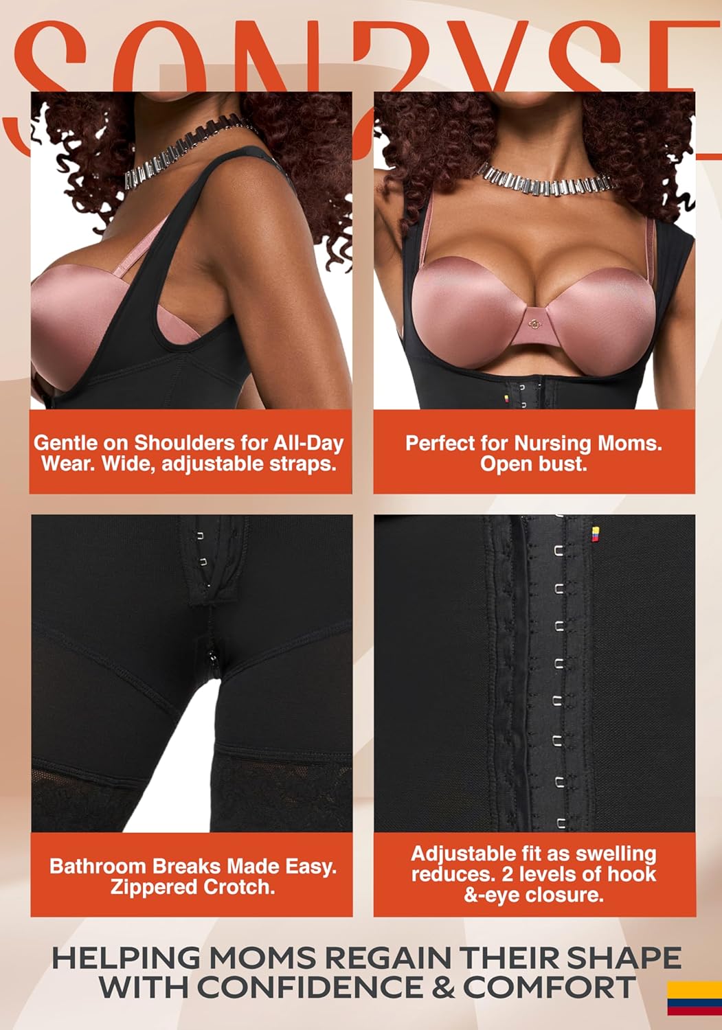 Sonryse Tummy Tuck Compression Garment for Women Fajas Colombianas Reductoras y Moldeadoras Stage 2 Faja - Image 3