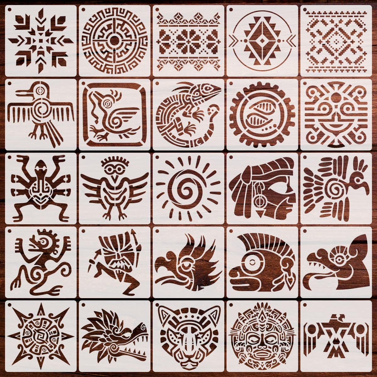 Stencil Printer CrafTreat Aztec Stencils Set - 2 A4 Size Reusable ...