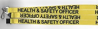 5 correas de seguridad impresas para tarjetas de identificación, color amarillo/negro, para insignias, tarjeta de identificación, P&P