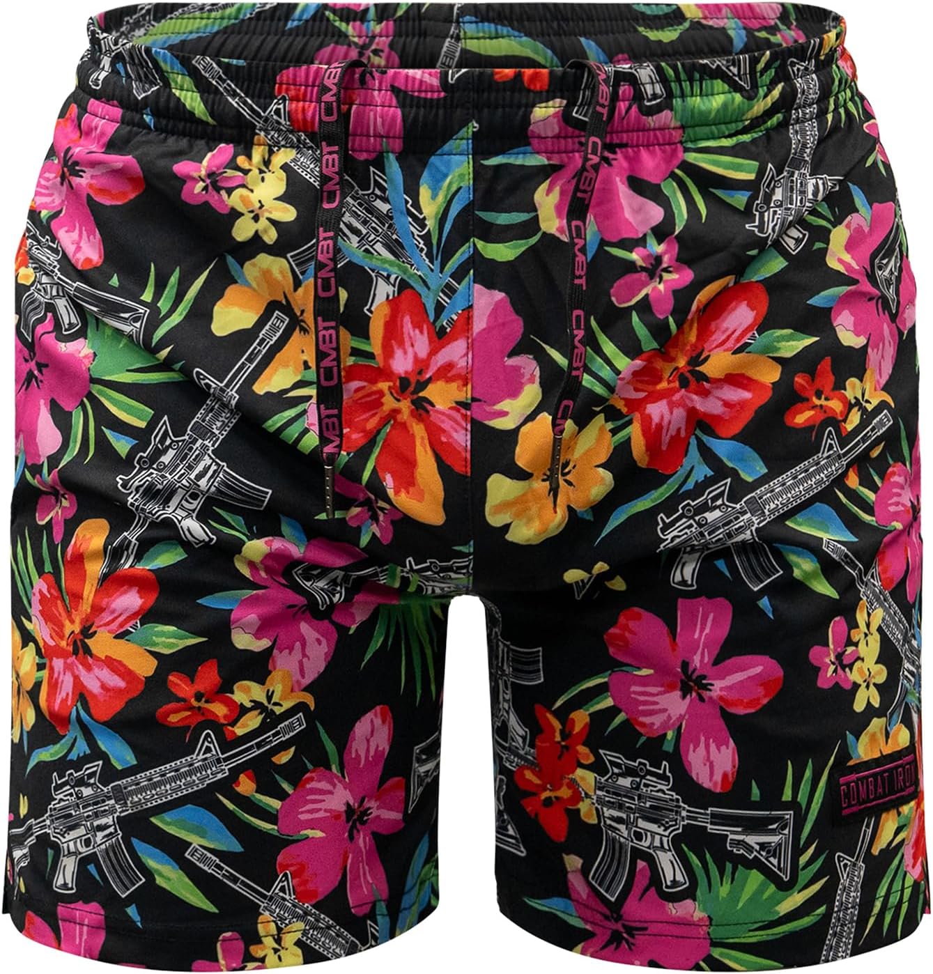 Combat Iron Men’s Performance Training Shorts V3 | 5.5” Inseam | Tactical Hawaiian Design | Medium