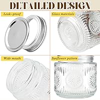 Vista 8 de Tarros de Albañil de 8 oz - Tarros de Vidrio Pequeños Vintage con Tapas de Metal Plateadas, Tarros de Conserva de Boca Regular, Seguros para 12pack