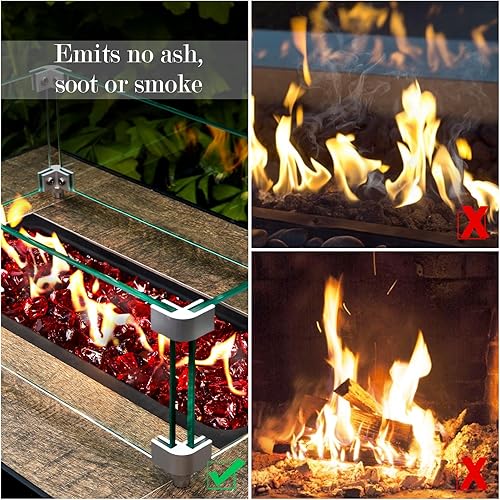 Miniatura 120 de GASPRO Vidrio transparente de 10 libras para mesa de hoguera, rocas de vidrio reflectante para chimenea de gas, precioso, 1/2 pulgada Reflectante