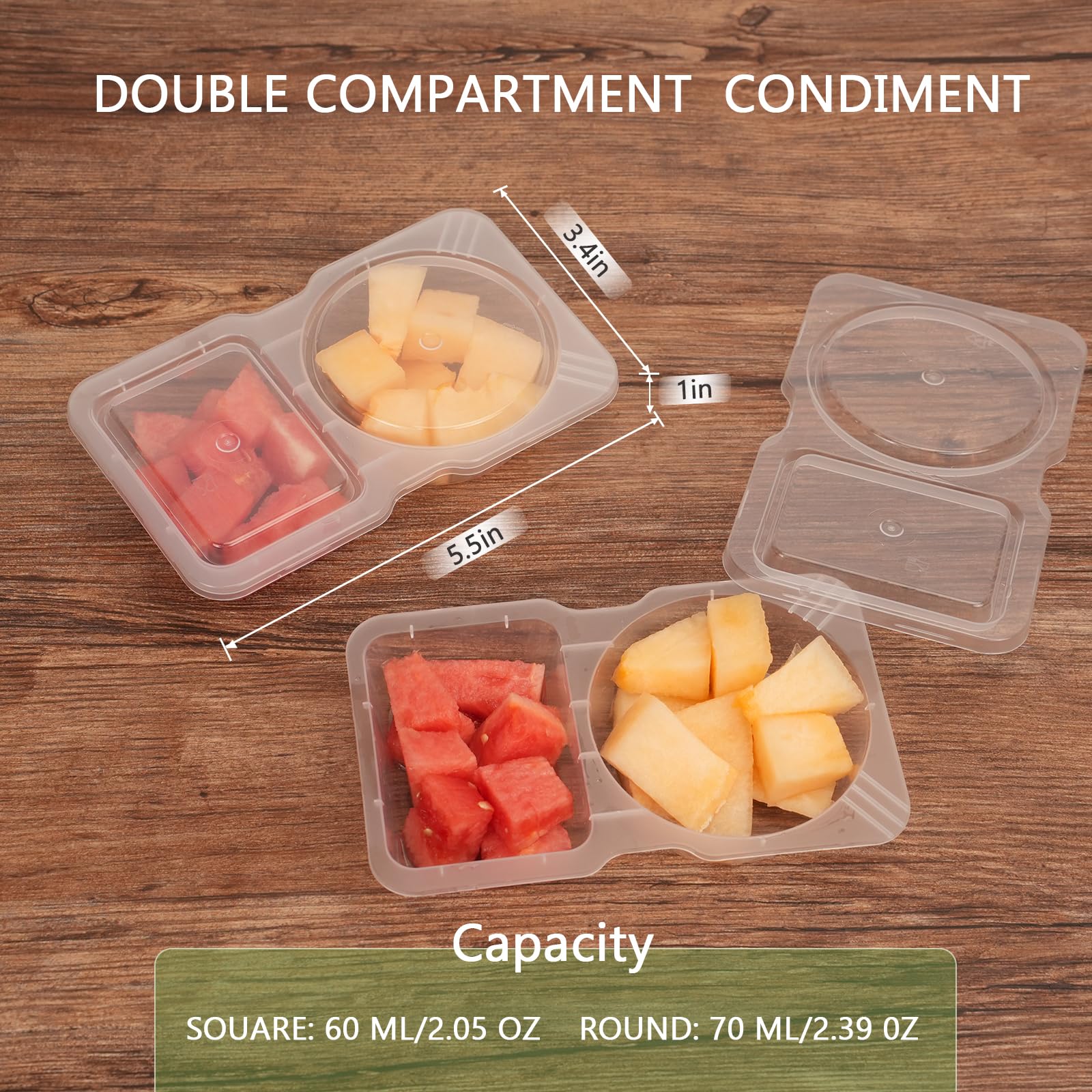 Condition photo showing New/Like New for 20Pcs Reusable Snack Containers with Lids,Condiment Snackle Box Container, Double Compartment Meal Prep Containers, Snack Pack Containers, Lightweight and Stackable,Microwave Freezer Safe