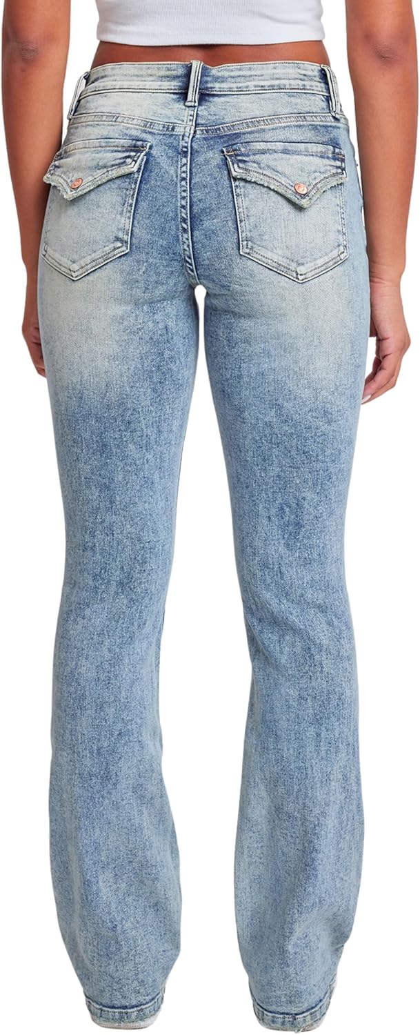 YMI Women's Bootcut Jeans with Flap Pockets, P60875