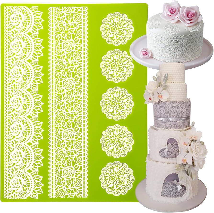 Amazon.co.jp: FUNSHOWCASE レースモールド 特大 39*29㎝ 花 バラ