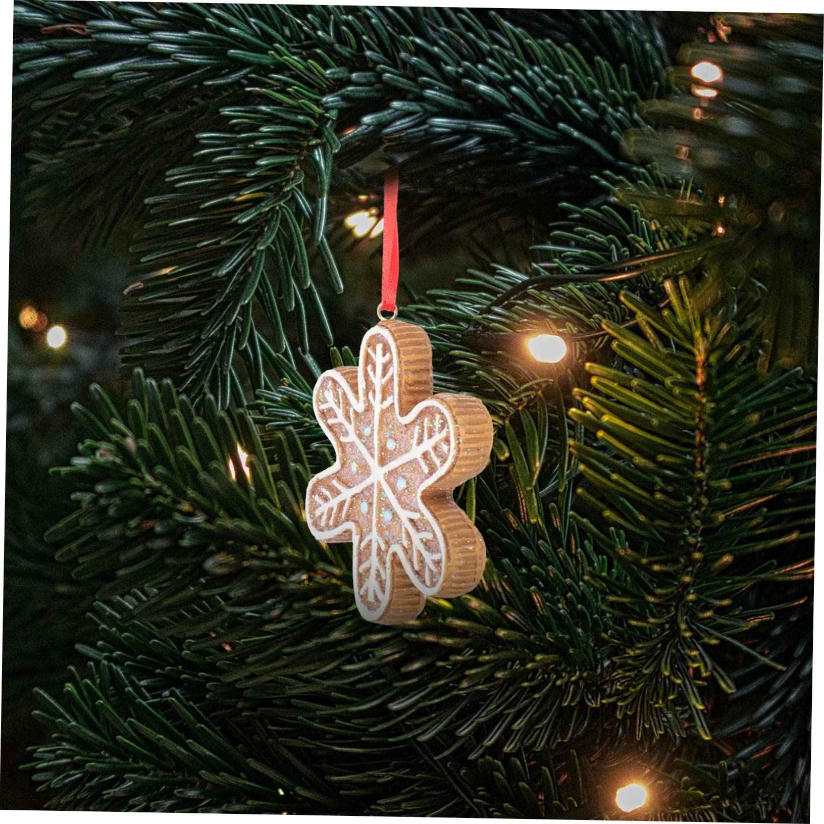 IMIKEYA Christbaumschmuck Schnee 5st Christbaumschmuck Weihnachtsdeko Weihnachts Anhänger Schneemann-Ornament Weihnachtsfeier Dekoration 10- -Artikel Weihnachtliche Hängende Dekore Harz Light Brown