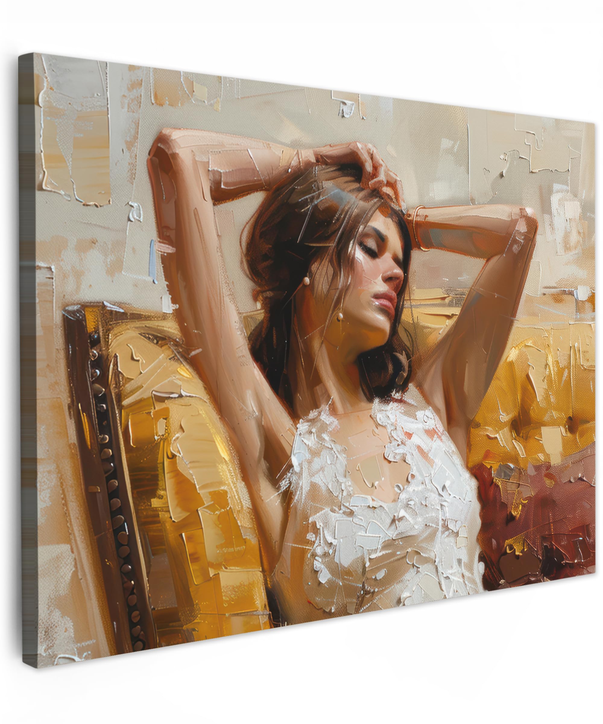 MuchoWow© Canvas Wall Art Work 28"x20" / 70x50 cm Room Decor Painting Wallfillers Picture Decoration Prints Woman - Art - Abstract - Modern — image 1