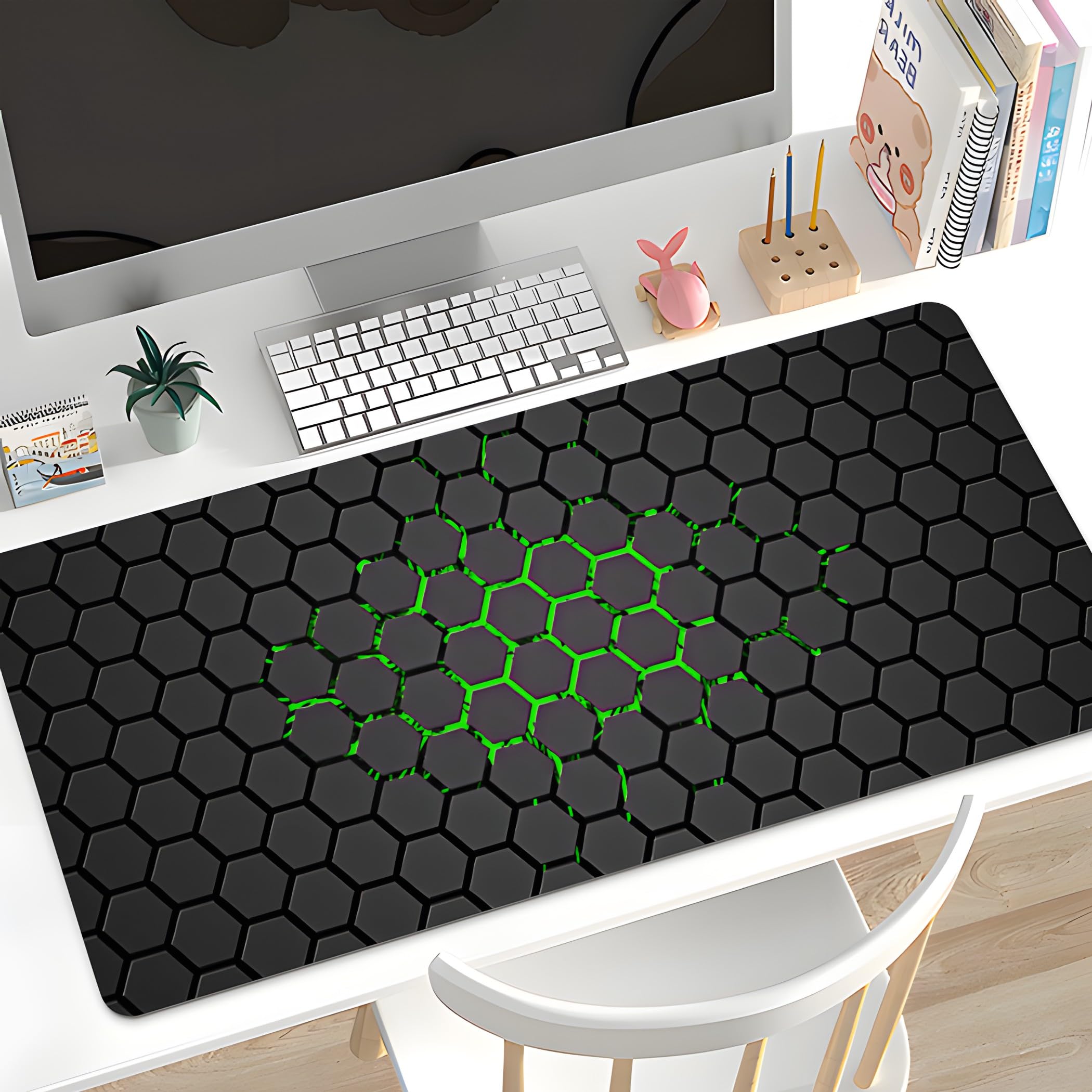Retoo Podkładka pod mysz dla graczy, 400 x 900 mm, wodoszczelna, antypoślizgowa, do biura, pracy, nauki, laptopa, komputera, trwałe materiały, ochrona przed pryskającą wodą, poprawia prędkość