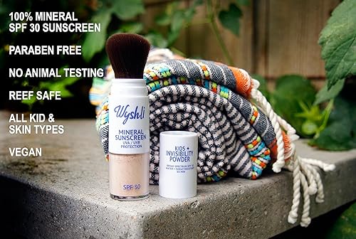 Miniatura 2 de Polvo de invisibilidad, protector solar mineral SPF 30 para niños, protector solar facial y corporal de amplio espectro para pieles sensibles,
