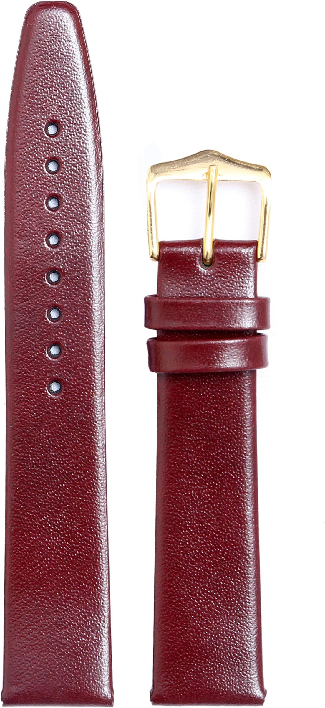 EXOR Burgundy colour leather watch strap with Flat Finish of 18 MM genuine Watch leather Strap/band for women