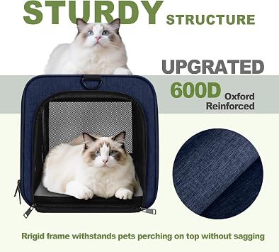 GAPZER Cat Carrier 18x11x11 United Airline Approved, Soft Pet Flying Kennel