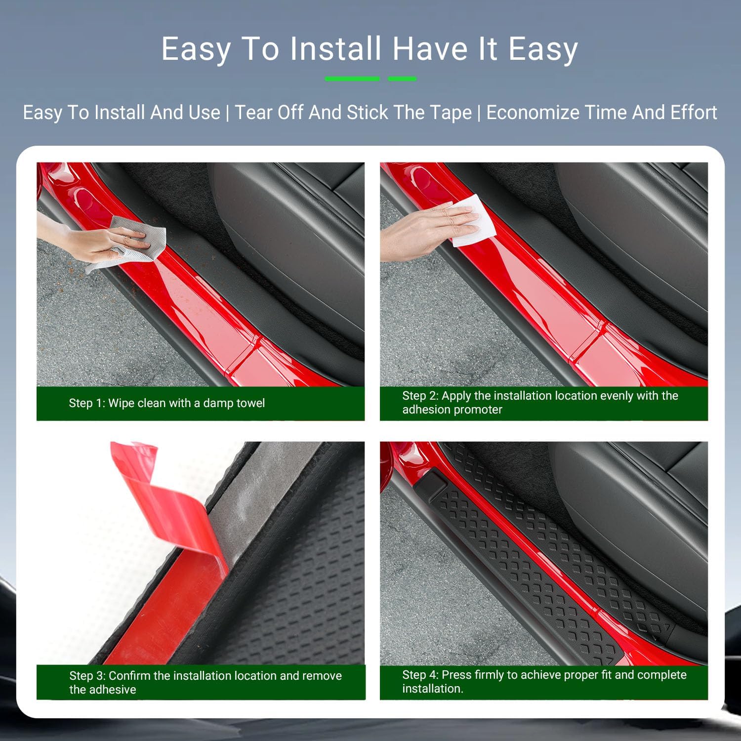 8pcs Door Sill Protector Compatible with 2020-2026 Jeep Gladiator JT 18-26 Wrangler JLU Door Entry Guard Entry Threshold Protector Replacement for 2020-2026 Jeep Gladiator Accessories