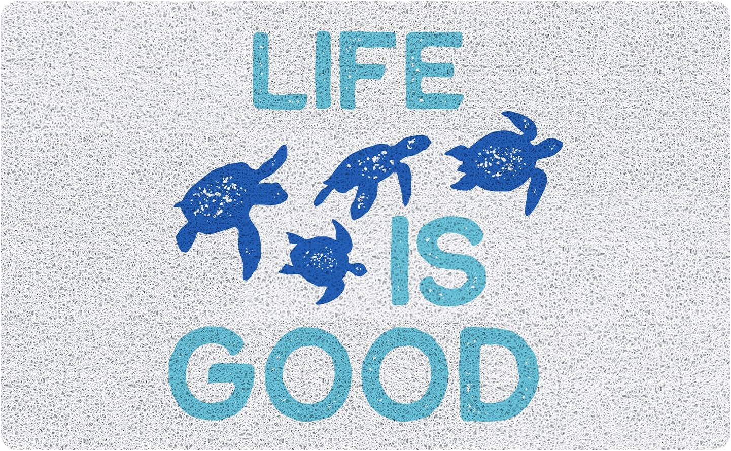 Coastal Beach Door Mat, Go Jump in The Pool Funny Blue Doormat Welcome Mats for Front Door Porch Outdoor Outside Entrance, Beach Bath Rug for Bathroom, 17x30 Inch