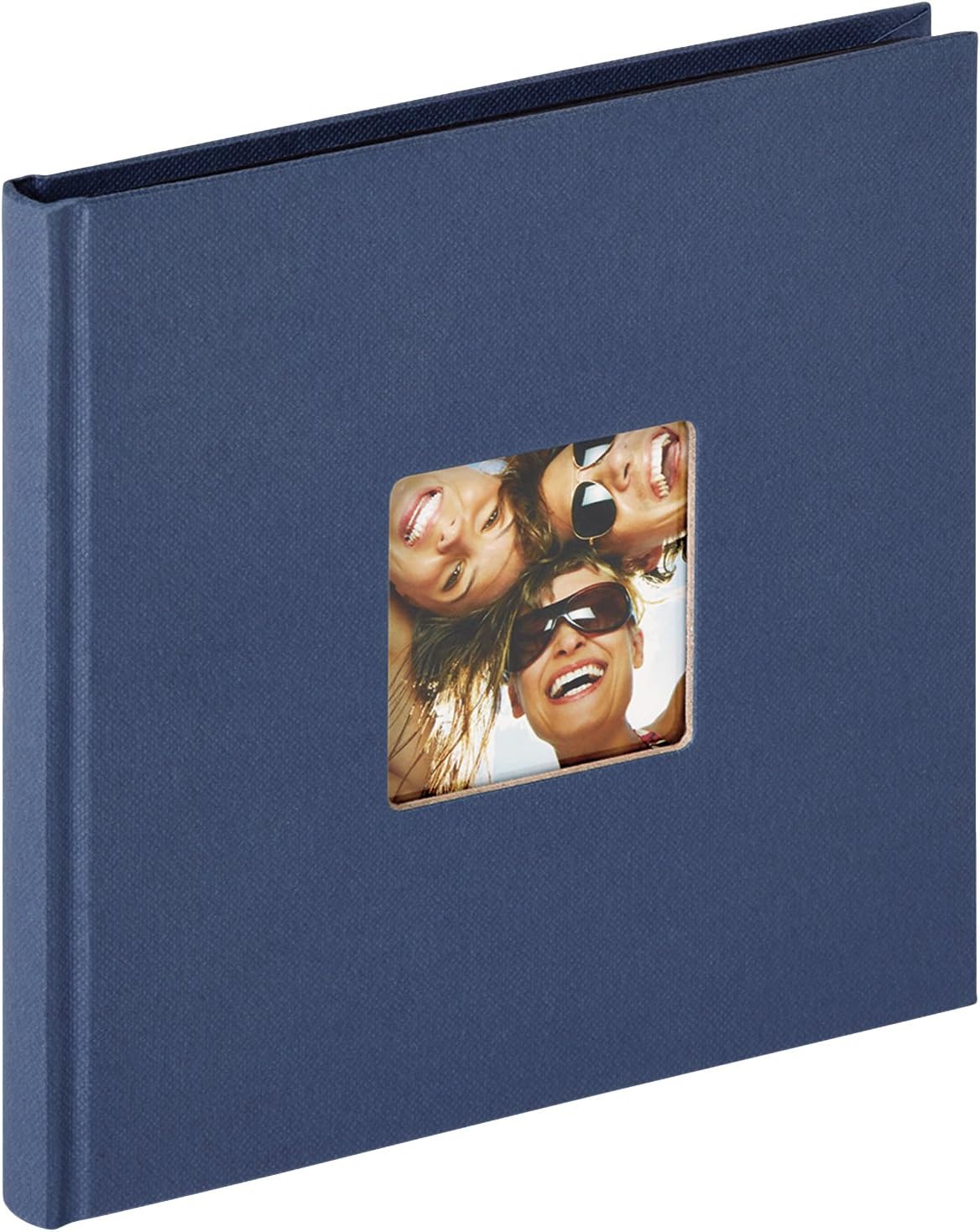 Walther Design FA-199-L Fun Standart Book Bound Album with die Cut for Your Personal Picture, 7 x 7 inch (18 x 18 cm), 40 White Pages, Blue