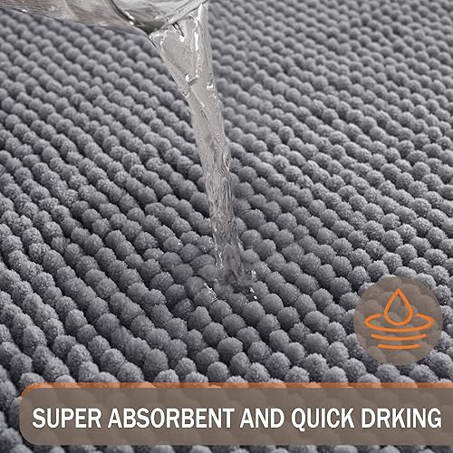 Miniatura 3 de Exclusivo Mezcla Alfombras de baño de felpilla extra suaves y absorbentes, de 17 x 24 pulgadas, de secado rápido, lavables a máquina, para suelo de