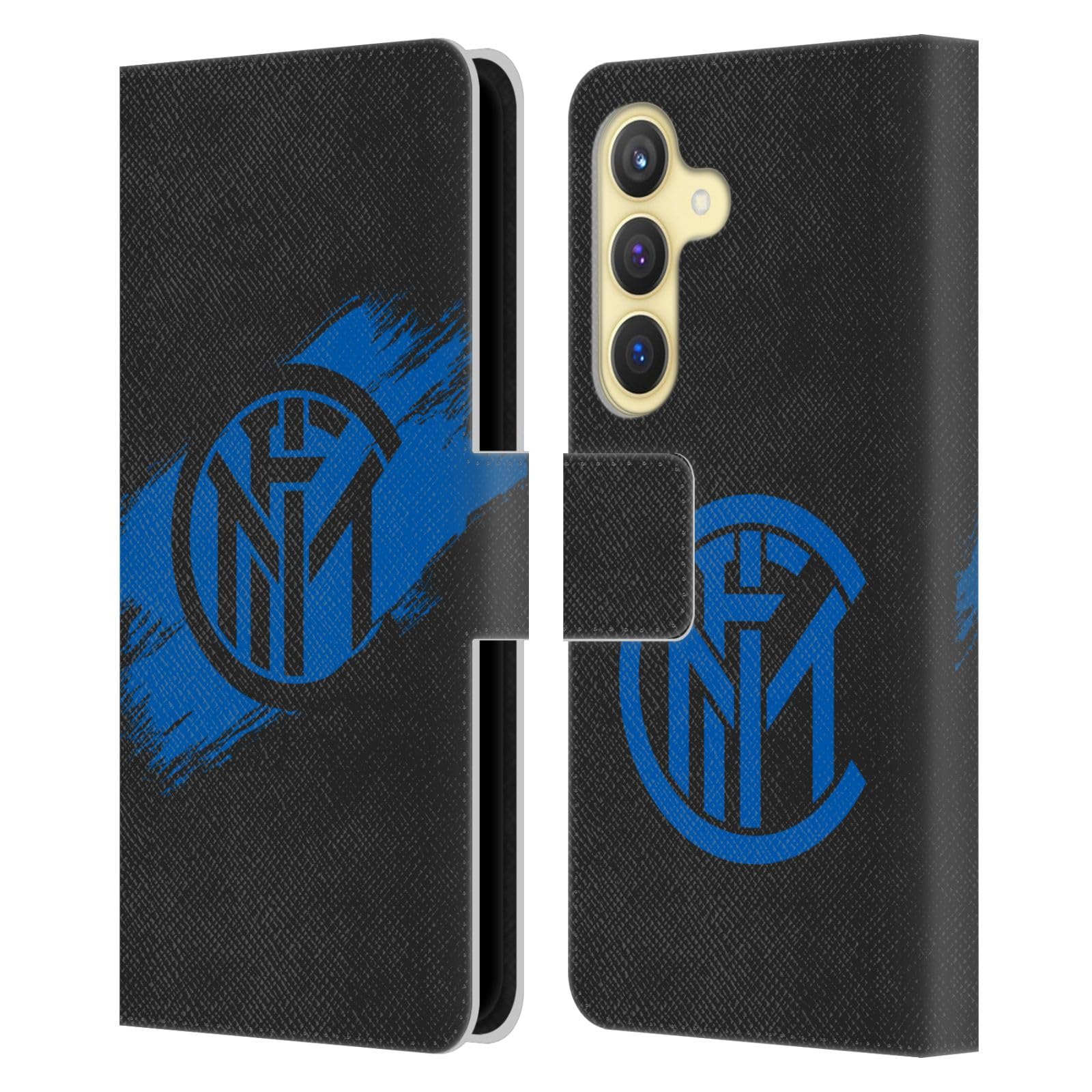 Head Case Designs Licenza Ufficiale Inter Milan Tratti di Pennello Grafici Custodia Portafoglio in Pelle Compatibile con Samsung Galaxy S24 5G