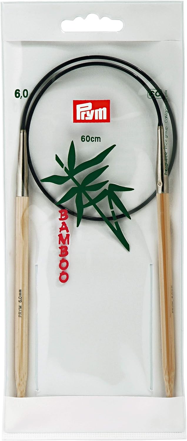 Prym 60 cm x 6 mm Circular Knitting Pins, Bamboo