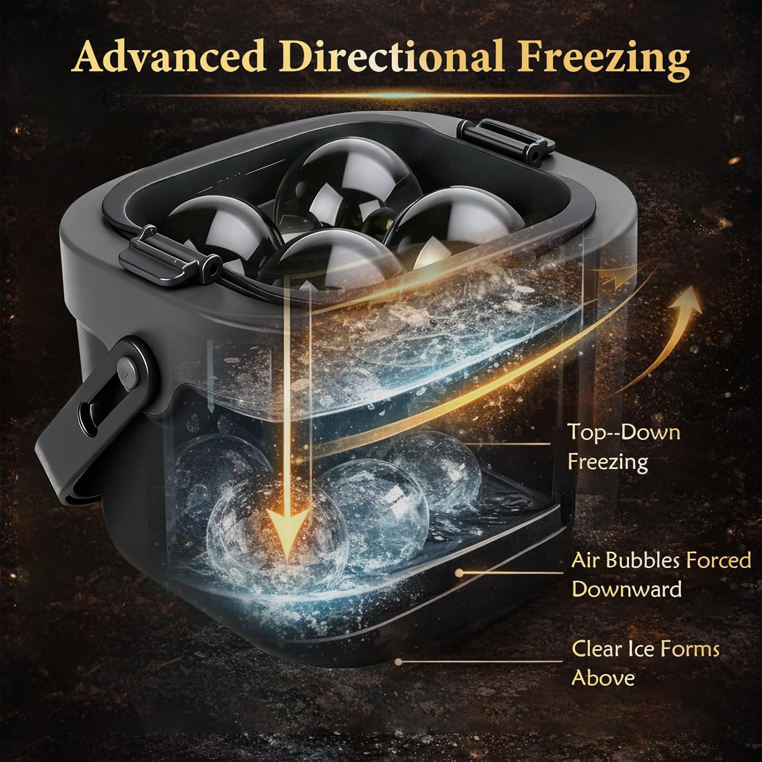 Clear Ice Ball Maker, 2.5 Inch Ice Sphere Mold for Whiskey, Large Slow Melting Ice Ball Mold for Cocktails Bourbon, 4 Cavity Clear Ice Mold with Easy Release