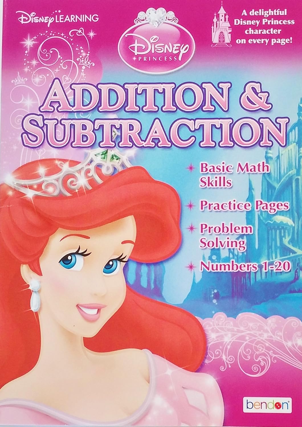 amazon com educational workbook disney princess addition subtraction basic math skills learn school homeschool practice foundational skills fun mathematics problem solving numbers sg b07dsvw38j us books