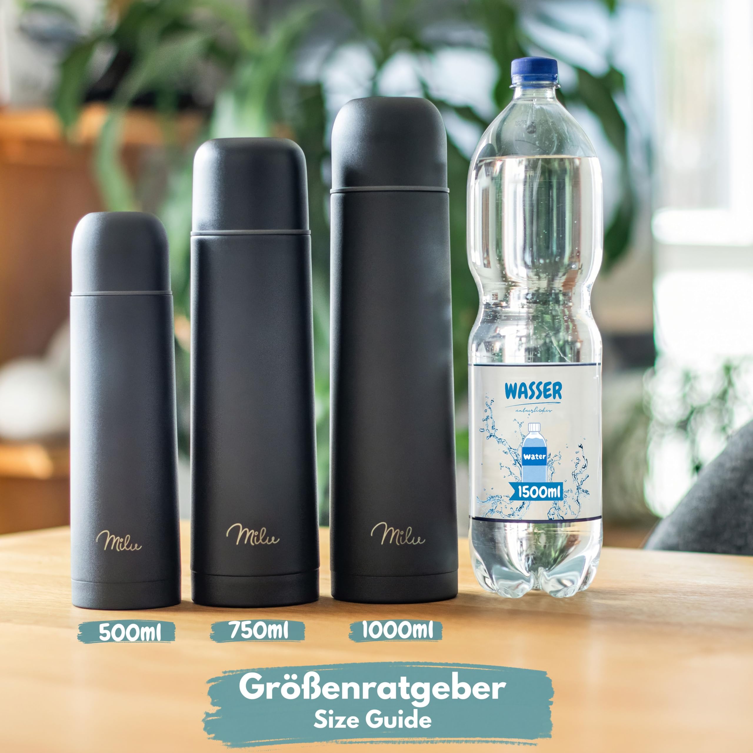Milu Thermosflasche Thermoskanne Isolierflasche 1L