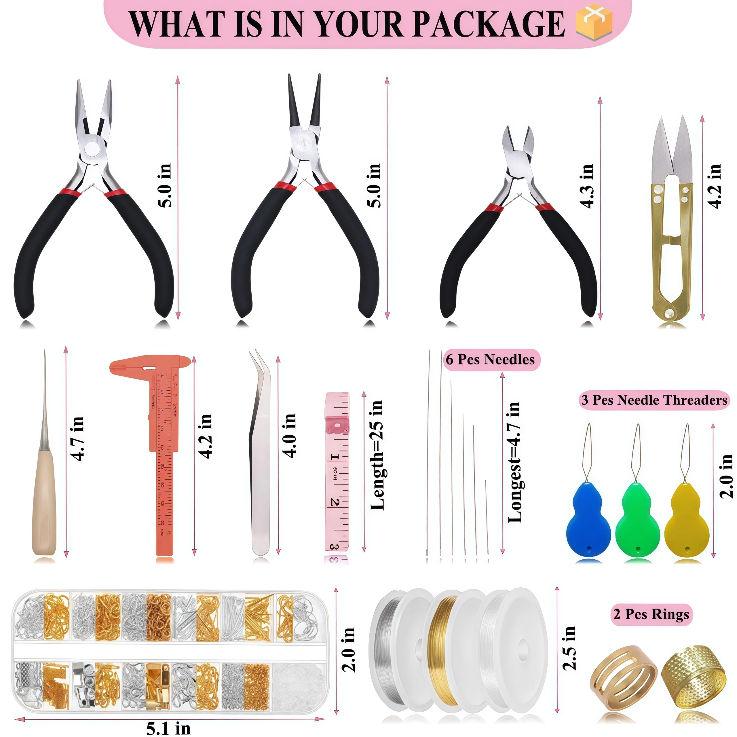 MONVICT Kit de fabrication de bijoux, 24 + 845 pièces - Fournitures de fabrication de bijoux pour la réparation de bijoux, les loisirs créatifs, les boucles d'oreilles, les bagues, les perles