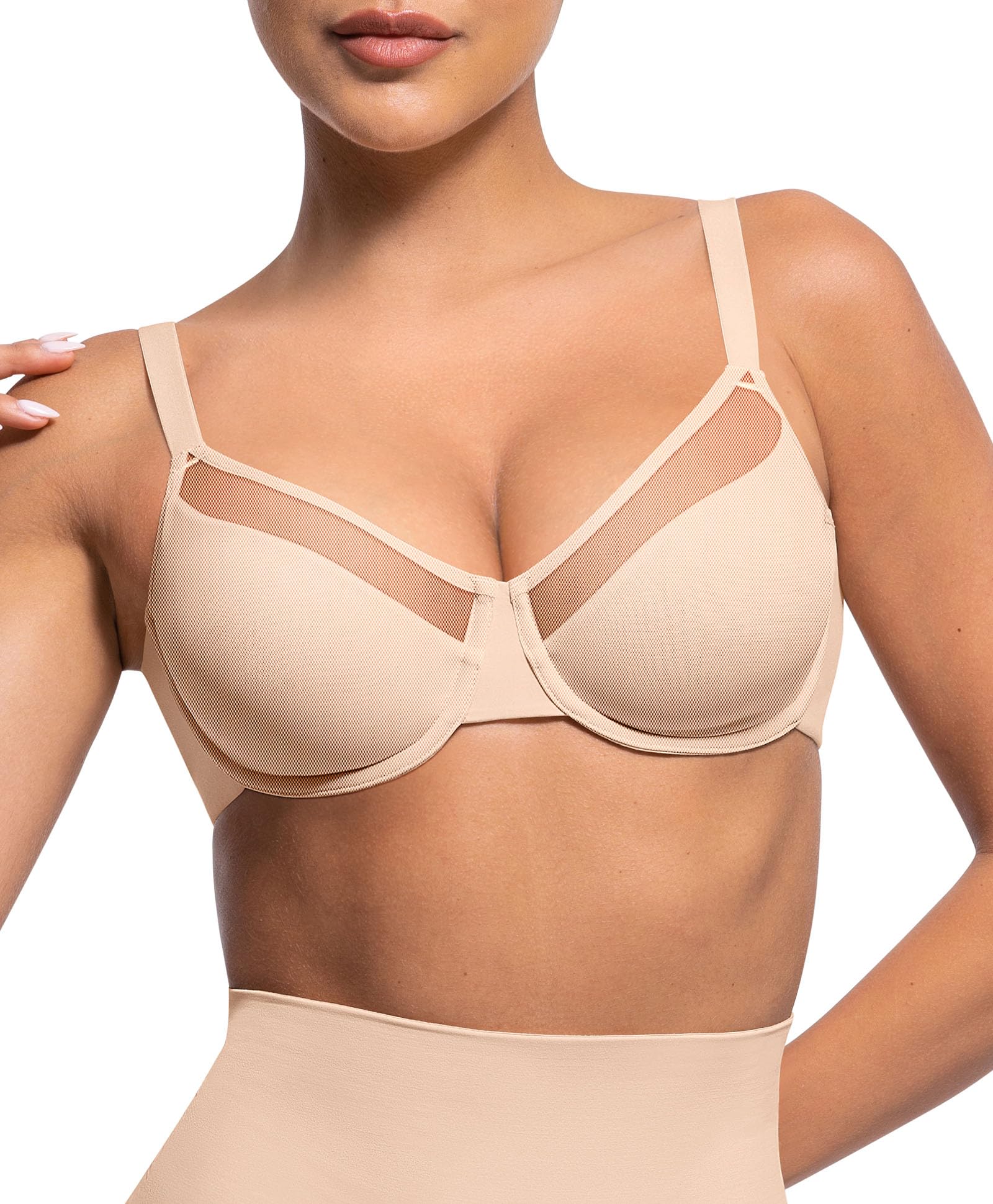 Lover-Beauty Minimizer Bras for Women Full Coverage Unlined Underwire Bras Plus Size Lifting Bra for Heavy Breast