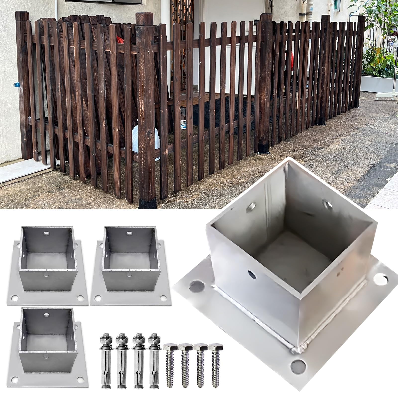 Base de poteau de pont carrée en acier inoxydable de 4 mm pour balustrade