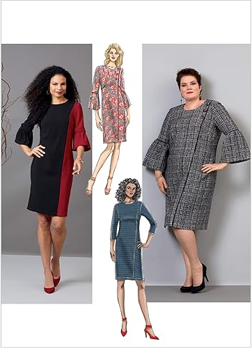 Butterick Patterns - Patrones de costura para vestidos de mujer tallas 18 a 20 W 22 a 24 W color blanco