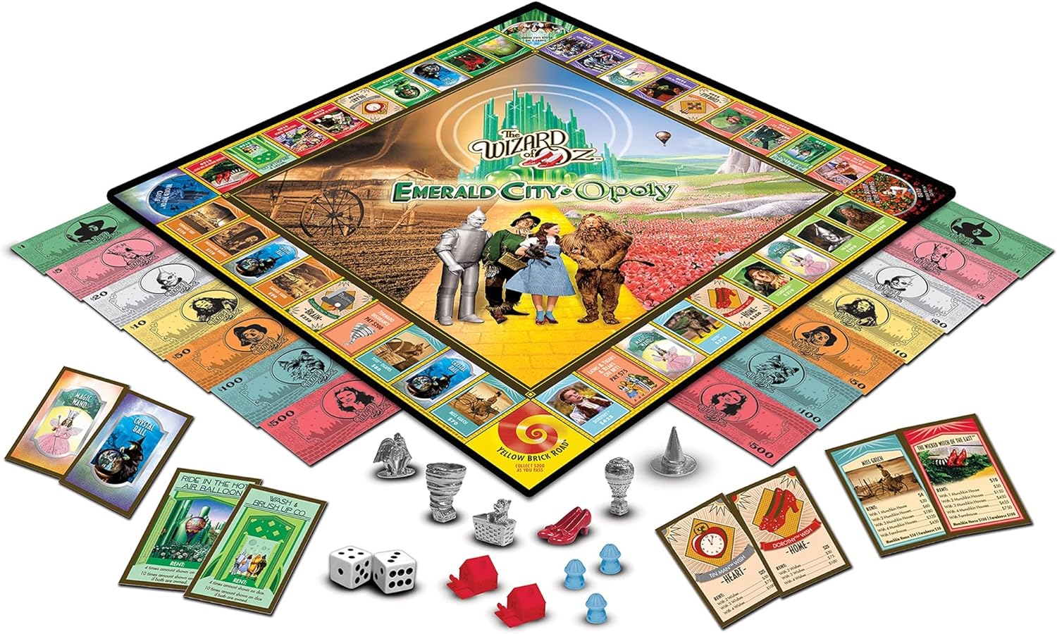 MasterPieces Opoly Board Games - The Wizard of Oz Emerald City Opoly - Officially Licensed Board Games for Adults, Kids, & Family